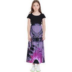 Fingerprint Astro, Amoled, Astronaut, Black, Dark, Oled Kids  Flared Maxi Skirt by nateshop