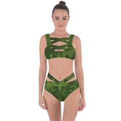 Green Camouflage, Camouflage Backgrounds, Green Fabric Bandaged Up Bikini Set  by nateshop