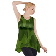 Green Camouflage, Camouflage Backgrounds, Green Fabric Side Drop Tank Tunic by nateshop