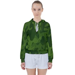 Green Camouflage, Camouflage Backgrounds, Green Fabric Women s Tie Up Sweat