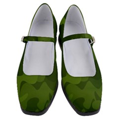Green Camouflage, Camouflage Backgrounds, Green Fabric Women s Mary Jane Shoes by nateshop