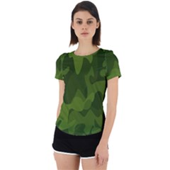 Green Camouflage, Camouflage Backgrounds, Green Fabric Back Cut Out Sport T-shirt by nateshop