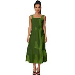 Green Camouflage, Camouflage Backgrounds, Green Fabric Square Neckline Tiered Midi Dress