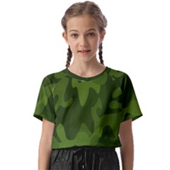 Green Camouflage, Camouflage Backgrounds, Green Fabric Kids  Basic T-shirt by nateshop