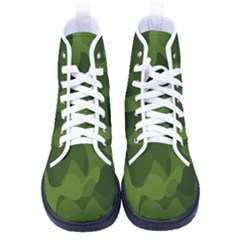 Green Camouflage, Camouflage Backgrounds, Green Fabric Men s High-top Canvas Sneakers by nateshop