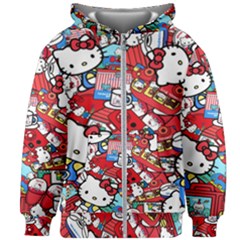 Hello-kitty-61 Kids  Zipper Hoodie Without Drawstring by nateshop