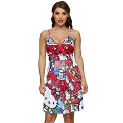 Hello-kitty-61 V-neck Pocket Summer Dress  by nateshop