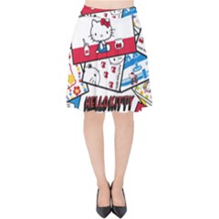 Hello-kitty-62 Velvet High Waist Skirt by nateshop