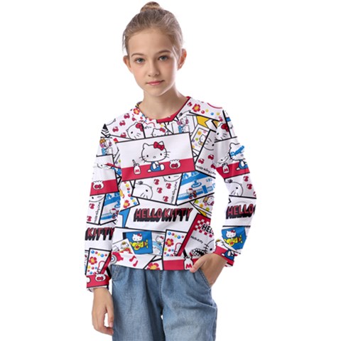 Hello-kitty-62 Kids  Long Sleeve T-shirt With Frill  by nateshop