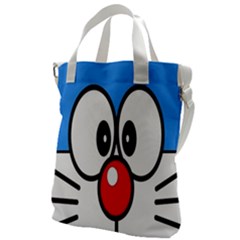 Doraemon Face, Anime, Blue, Cute, Japan Canvas Messenger Bag by nateshop
