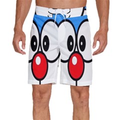 Doraemon Face, Anime, Blue, Cute, Japan Men s Beach Shorts