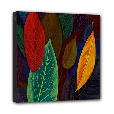 Leaves, Colorful, Desenho, Falling, Mini Canvas 8  x 8  (Stretched)