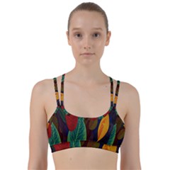 Leaves, Colorful, Desenho, Falling, Line Them Up Sports Bra by nateshop