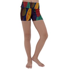 Leaves, Colorful, Desenho, Falling, Kids  Lightweight Velour Yoga Shorts