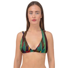 Leaves, Colorful, Desenho, Falling, Double Strap Halter Bikini Top