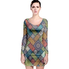 Mandala Pattern Abstract , Mandala, Pattern, Abstract Long Sleeve Bodycon Dress