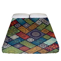 Mandala Pattern Abstract , Mandala, Pattern, Abstract Fitted Sheet (California King Size)