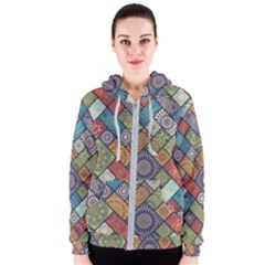 Mandala Pattern Abstract , Mandala, Pattern, Abstract Women s Zipper Hoodie by nateshop