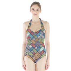 Mandala Pattern Abstract , Mandala, Pattern, Abstract Halter Swimsuit