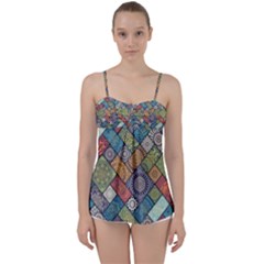 Mandala Pattern Abstract , Mandala, Pattern, Abstract Babydoll Tankini Top by nateshop