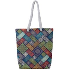 Mandala Pattern Abstract , Mandala, Pattern, Abstract Full Print Rope Handle Tote (Small)