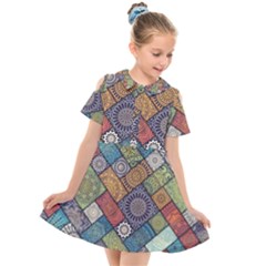 Mandala Pattern Abstract , Mandala, Pattern, Abstract Kids  Short Sleeve Shirt Dress by nateshop