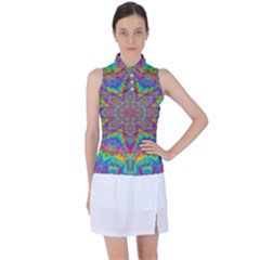 Mandala, Pattern, Abstraction, Colorful, Hd Phone Women s Sleeveless Polo T-Shirt