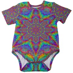 Mandala, Pattern, Abstraction, Colorful, Hd Phone Baby Short Sleeve Bodysuit