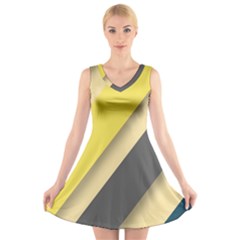 Minimalist, Abstract, Android, Background, Desenho V-neck Sleeveless Dress by nateshop