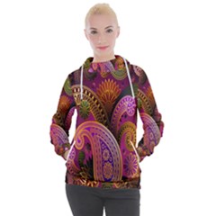 Paisley Pattern, Abstract Colorful, Texture Background, Hd Women s Hooded Pullover by nateshop