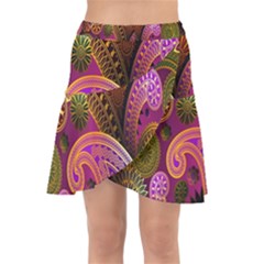 Paisley Pattern, Abstract Colorful, Texture Background, Hd Wrap Front Skirt by nateshop