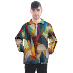 Pattern Calorful Men s Half Zip Pullover by nateshop