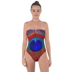 Peacock-feathers,blue 1 Tie Back One Piece Swimsuit by nateshop