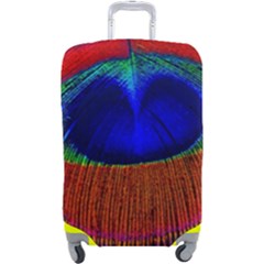 Peacock-feathers,blue 1 Luggage Cover (large) by nateshop