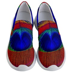 Peacock-feathers,blue 1 Women s Lightweight Slip Ons