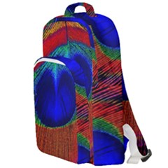 Peacock-feathers,blue 1 Double Compartment Backpack by nateshop