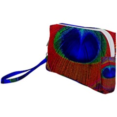 Peacock-feathers,blue 1 Wristlet Pouch Bag (small) by nateshop