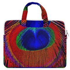 Peacock-feathers,blue 1 Macbook Pro 16  Double Pocket Laptop Bag  by nateshop