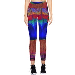 Peacock-feathers,blue 1 Pocket Leggings  by nateshop