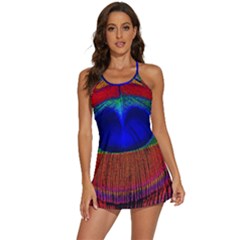 Peacock-feathers,blue 1 2-in-1 Flare Activity Dress by nateshop