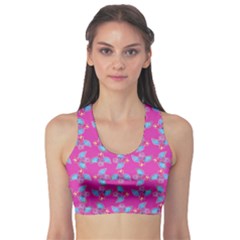 Winged Mutant Sketchy Cartoon Drawing Motif Pattern Fitness Sports Bra by dflcprintsclothing