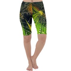 Machine Technology Circuit Electronic Computer Technics Detail Psychedelic Abstract Pattern Cropped Leggings 