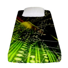 Machine Technology Circuit Electronic Computer Technics Detail Psychedelic Abstract Pattern Fitted Sheet (Single Size)