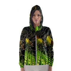 Machine Technology Circuit Electronic Computer Technics Detail Psychedelic Abstract Pattern Women s Hooded Windbreaker