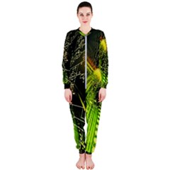 Machine Technology Circuit Electronic Computer Technics Detail Psychedelic Abstract Pattern Onepiece Jumpsuit (ladies) by Sarkoni