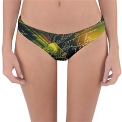 Machine Technology Circuit Electronic Computer Technics Detail Psychedelic Abstract Pattern Reversible Hipster Bikini Bottoms