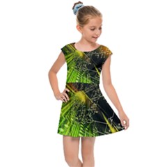 Machine Technology Circuit Electronic Computer Technics Detail Psychedelic Abstract Pattern Kids  Cap Sleeve Dress