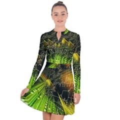 Machine Technology Circuit Electronic Computer Technics Detail Psychedelic Abstract Pattern Long Sleeve Panel Dress