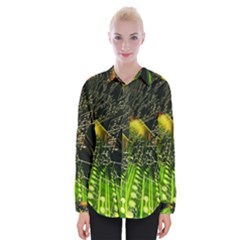 Machine Technology Circuit Electronic Computer Technics Detail Psychedelic Abstract Pattern Womens Long Sleeve Shirt