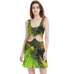Machine Technology Circuit Electronic Computer Technics Detail Psychedelic Abstract Pattern Velour Cutout Dress